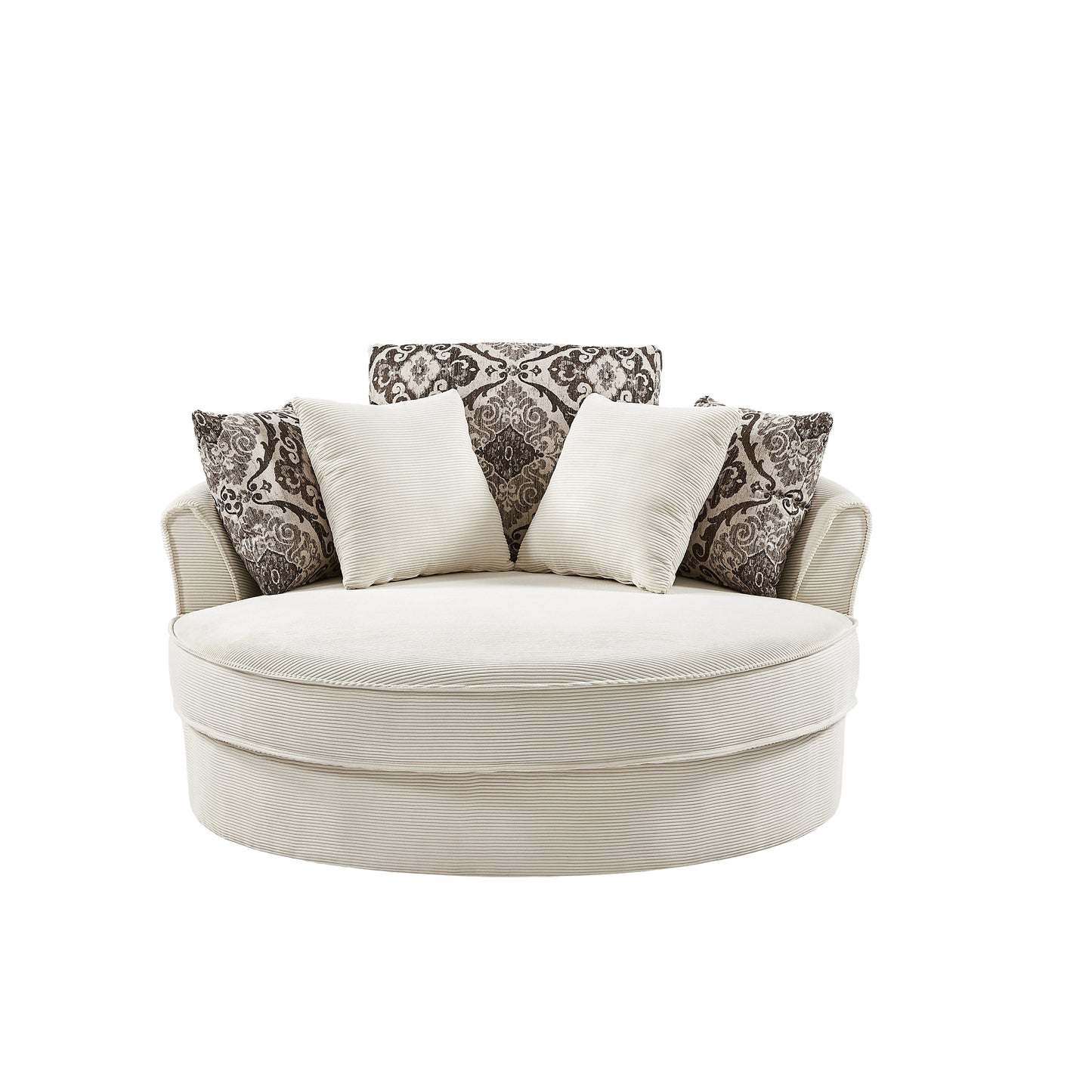 Swivel Accent Barrel Chair With 5 Movable Pillow 360 Degree Swivel Round Sofa Chair for Living Room,Bedroom, Hotel