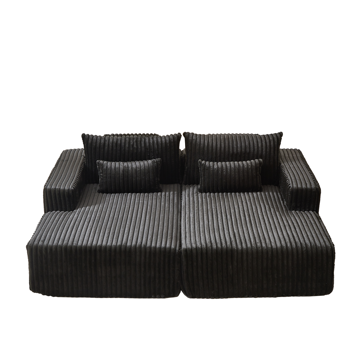87" Oversized Sectional Lounge Chaise ,No Assembly Required,Cloud Plush Loveseat With Reclining Sofa Bed,Fluffy Modern