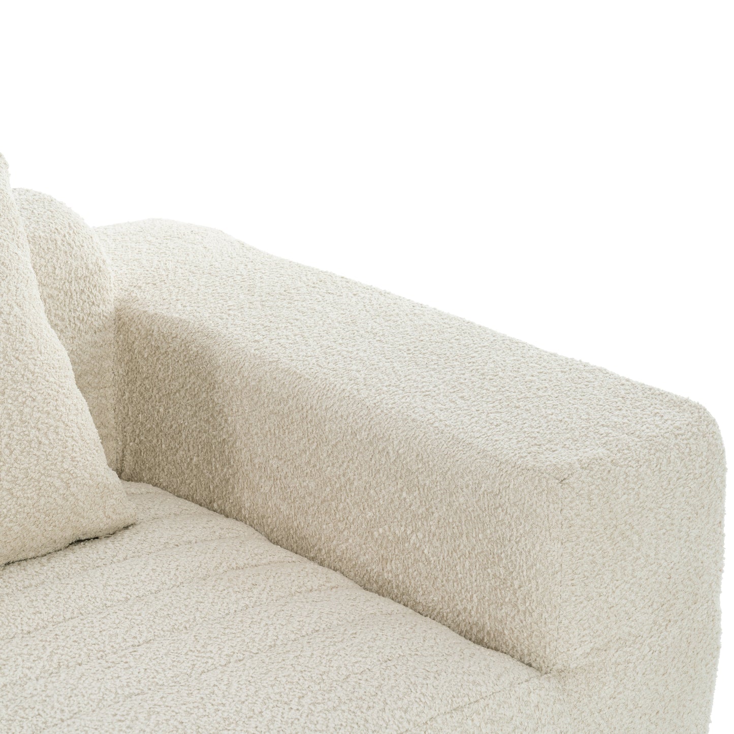 116.5" Sectional Sofa Full-Compressed Sofa Couch Free-Combined Sofa for Living Room, Beige