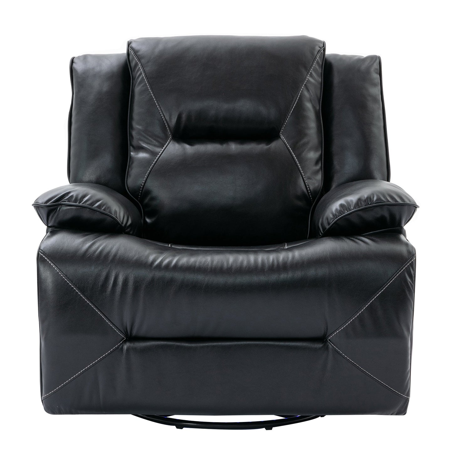 360° Swivel and Rocking Home Theater Recliner Manual Recliner Chair With a LED Light Strip for Living Room,Bedroom