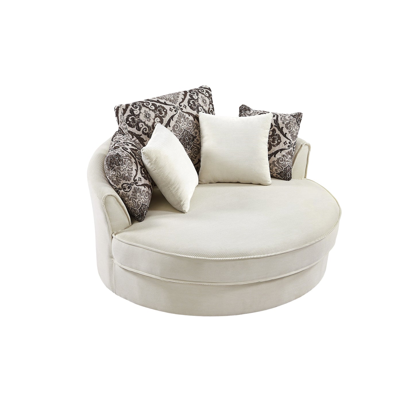 Swivel Accent Barrel Chair With 5 Movable Pillow 360 Degree Swivel Round Sofa Chair for Living Room,Bedroom, Hotel