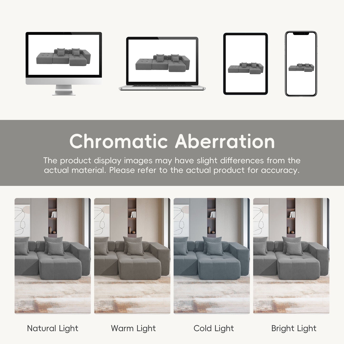105.5''L Shaped Modular Sectional Sofa,Minimalist Corduroy Floor Couch Set,Convertible Foam-Filled Cloud Compressed Couch