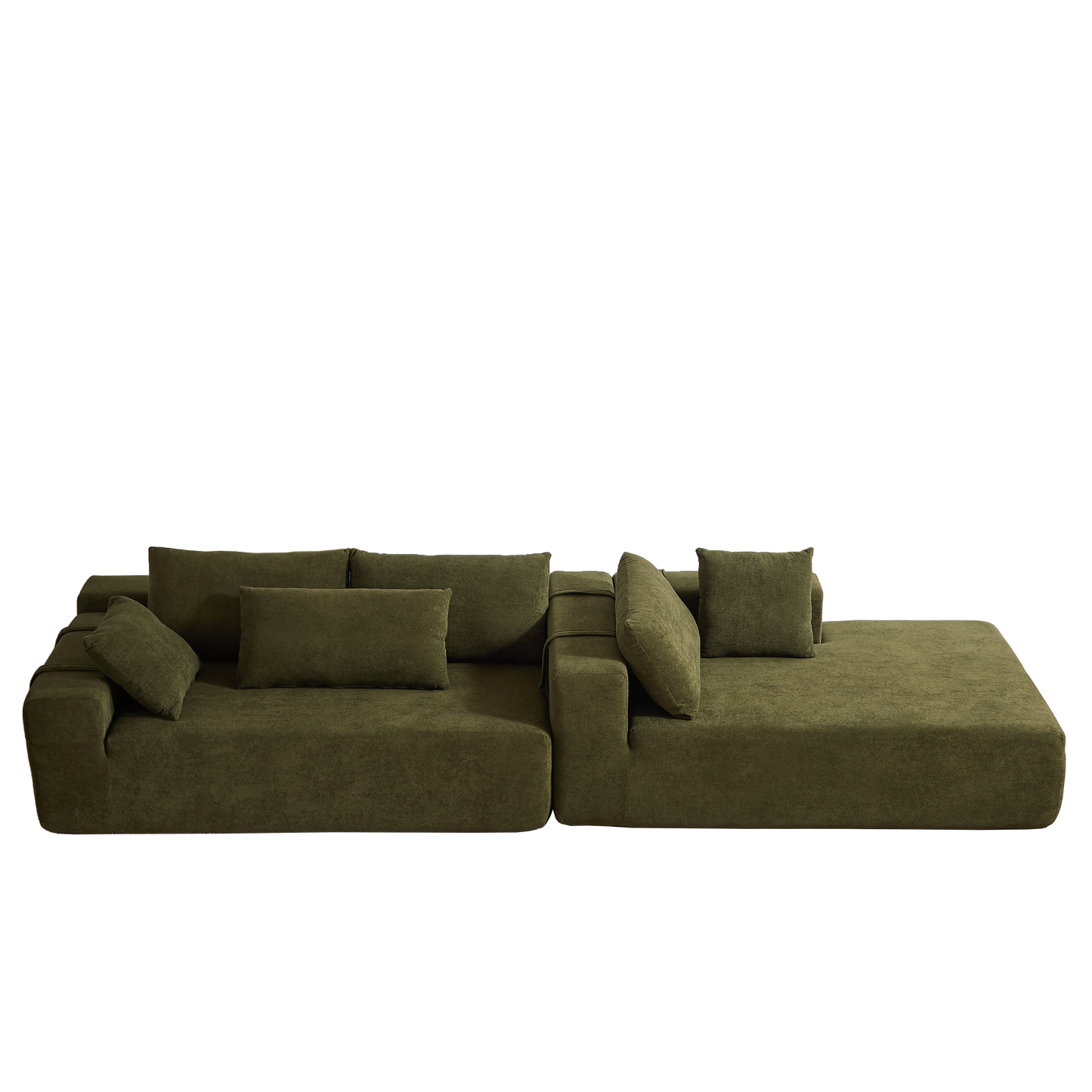 Modern Chenille Upholstered Sectional Sofa Couch Set,Modular 108" L Shaped Sectional Living Room Sofa Set With 6 Pillows