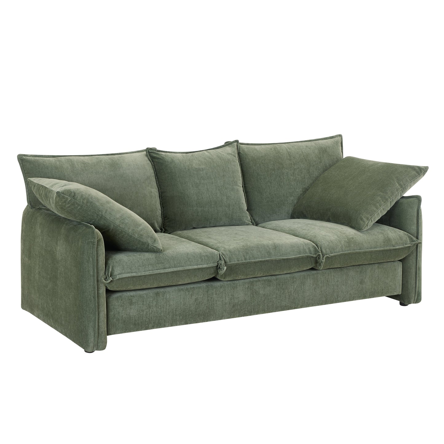 Mid-Century Sofa 3 Seater Cozy Couch for Living Room Apartment Lounge Bedroom, Green