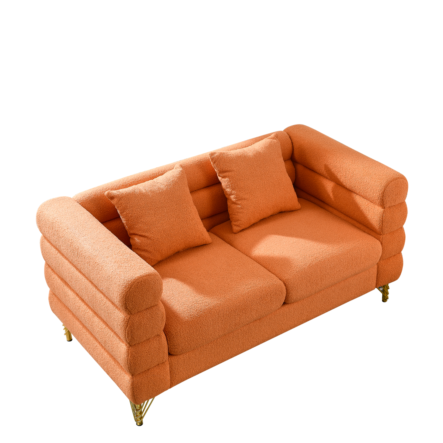 60Inch Oversized 2 Seater Sectional Sofa, Living Room Comfort Fabric Sectional Sofa-Deep Seating Sectional Sofa