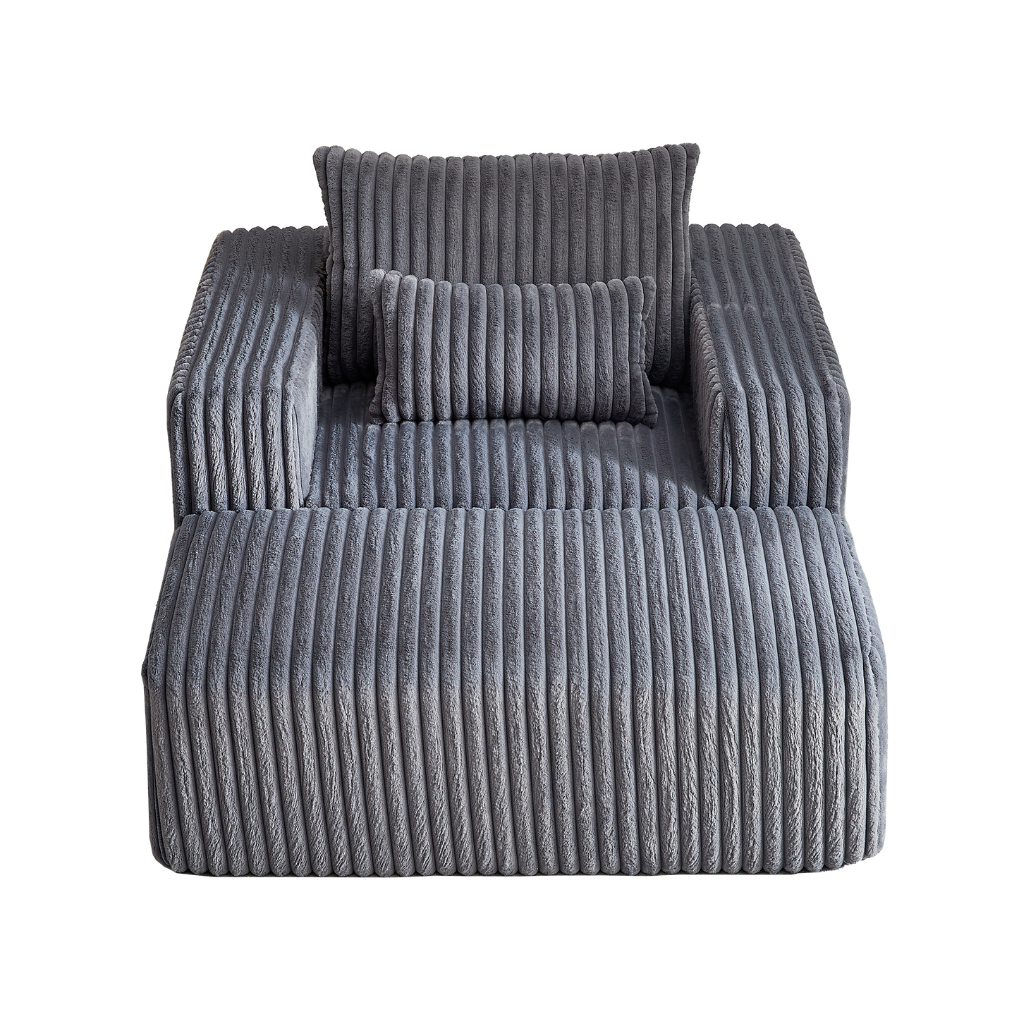 62.5-Inch Corduroy Sponge Sofa Lounge Chair With Removable Footrest,No Assembly Required,Fluffy Modern Sleeper Chair