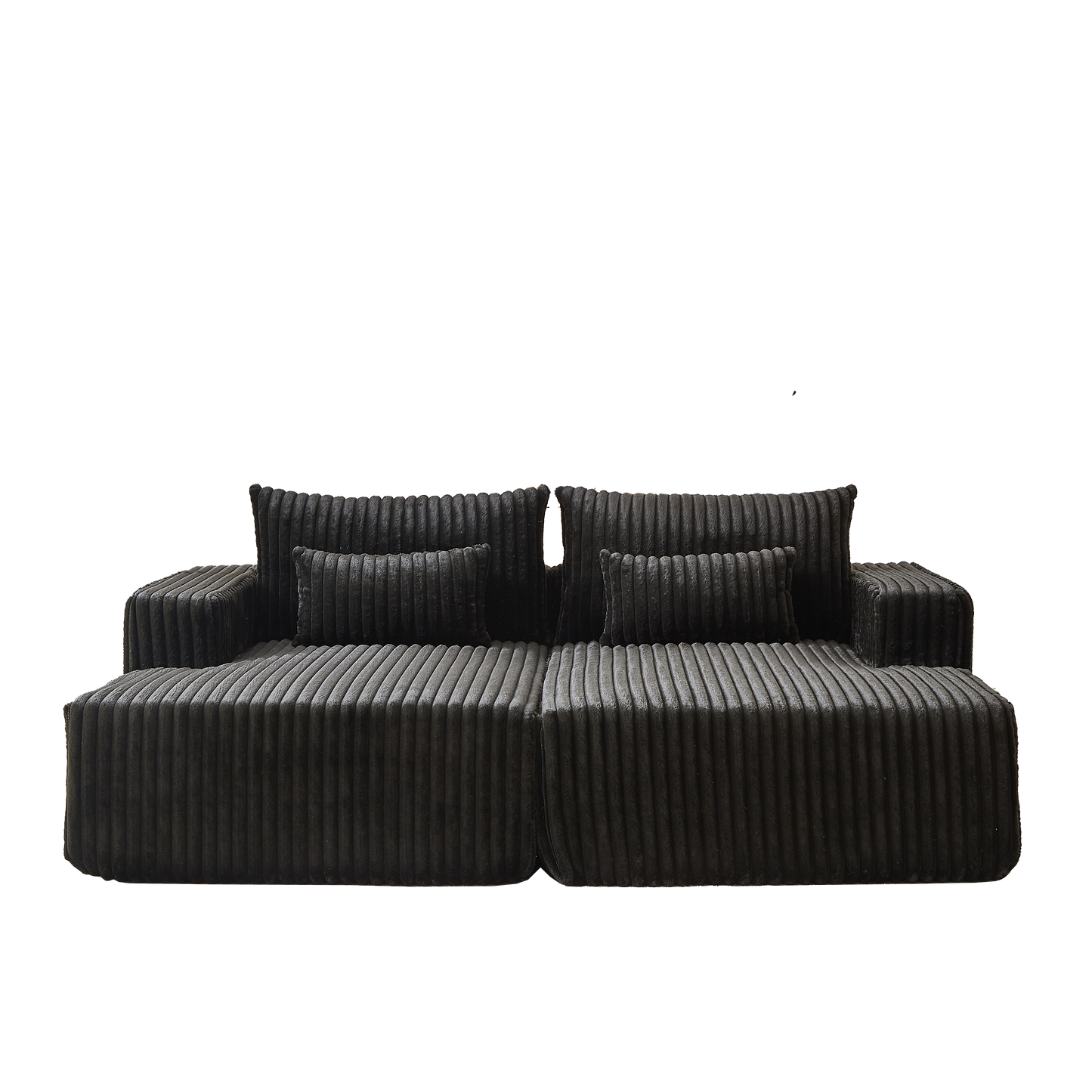 87" Oversized Sectional Lounge Chaise ,No Assembly Required,Cloud Plush Loveseat With Reclining Sofa Bed,Fluffy Modern