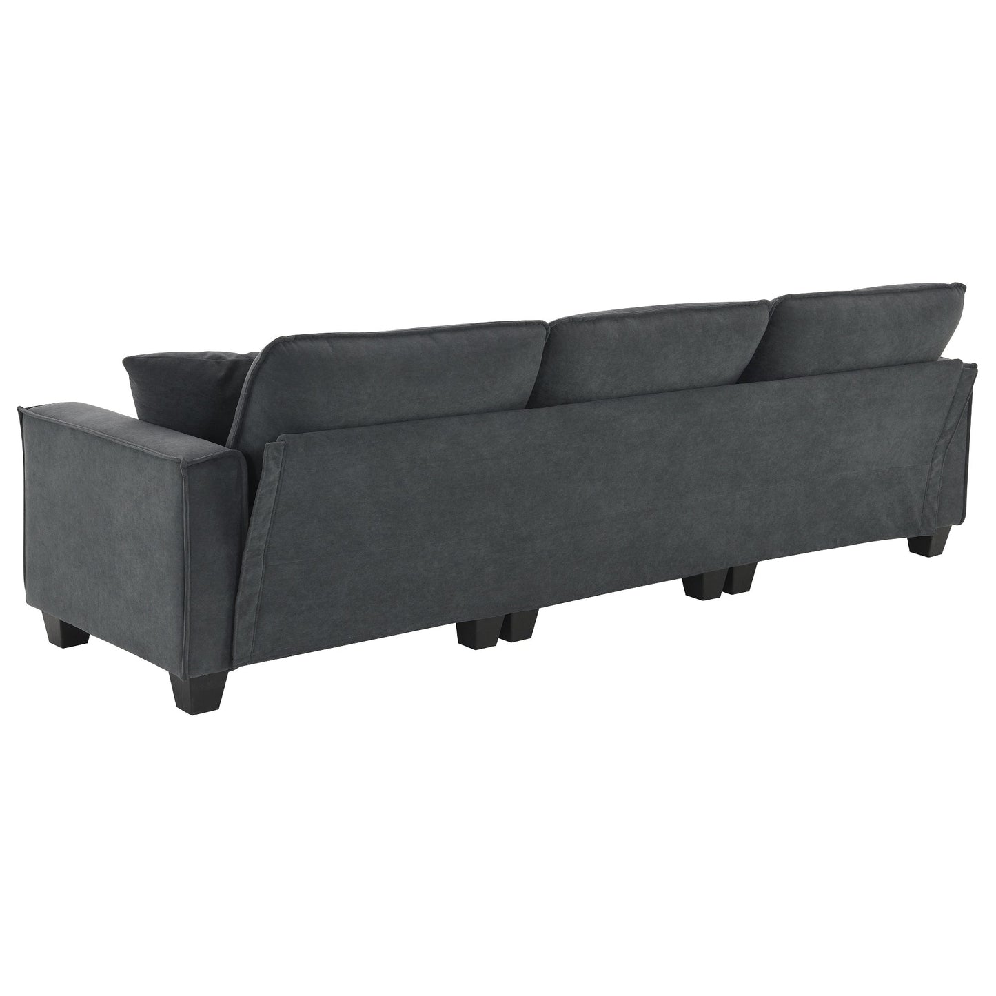 100*59" Modern Convertible Sectional Sofa,L-Shaped Reversible Couch Set With Free Pillows,4 Seat Suede Velvet Sleeper Sofa