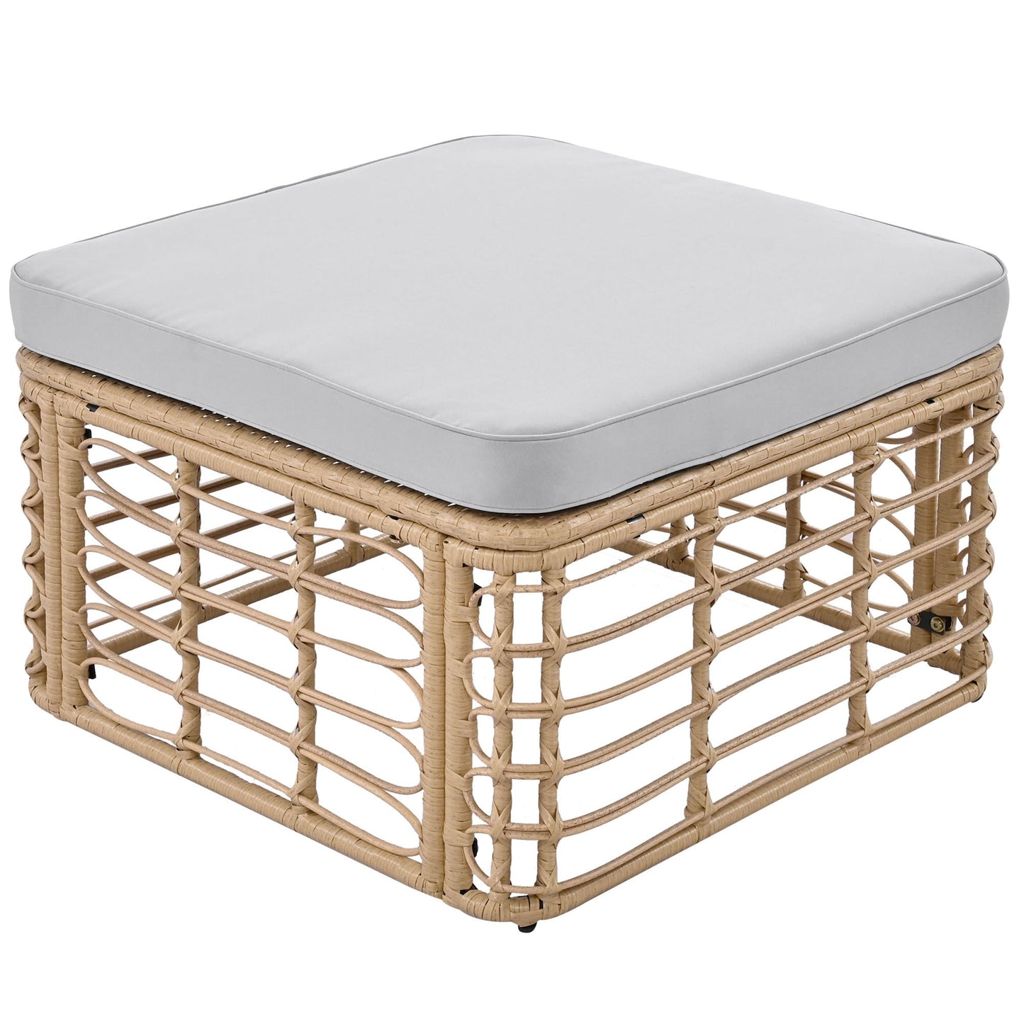7 Pieces Outdoor Patio Furniture, All-Weather Rattan Sectional Sofa Set With Thick Cushions and Pillows, Freely Combined