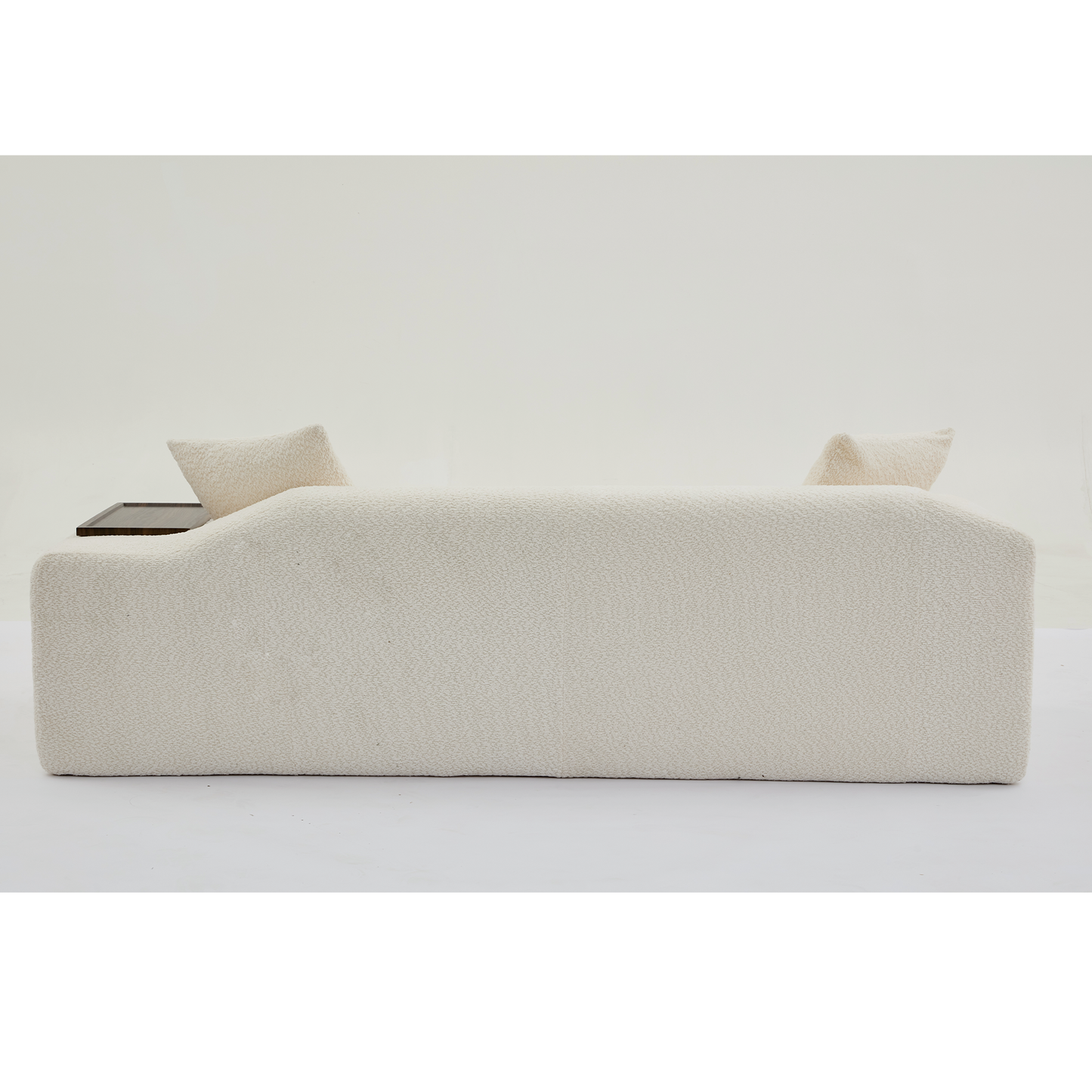 2 Piece Boucle Cloud Sofa Set, Upholstered Sofa Set, Modern 3 Seater and 2 Seater Sofa With MDF End Table for Living Room
