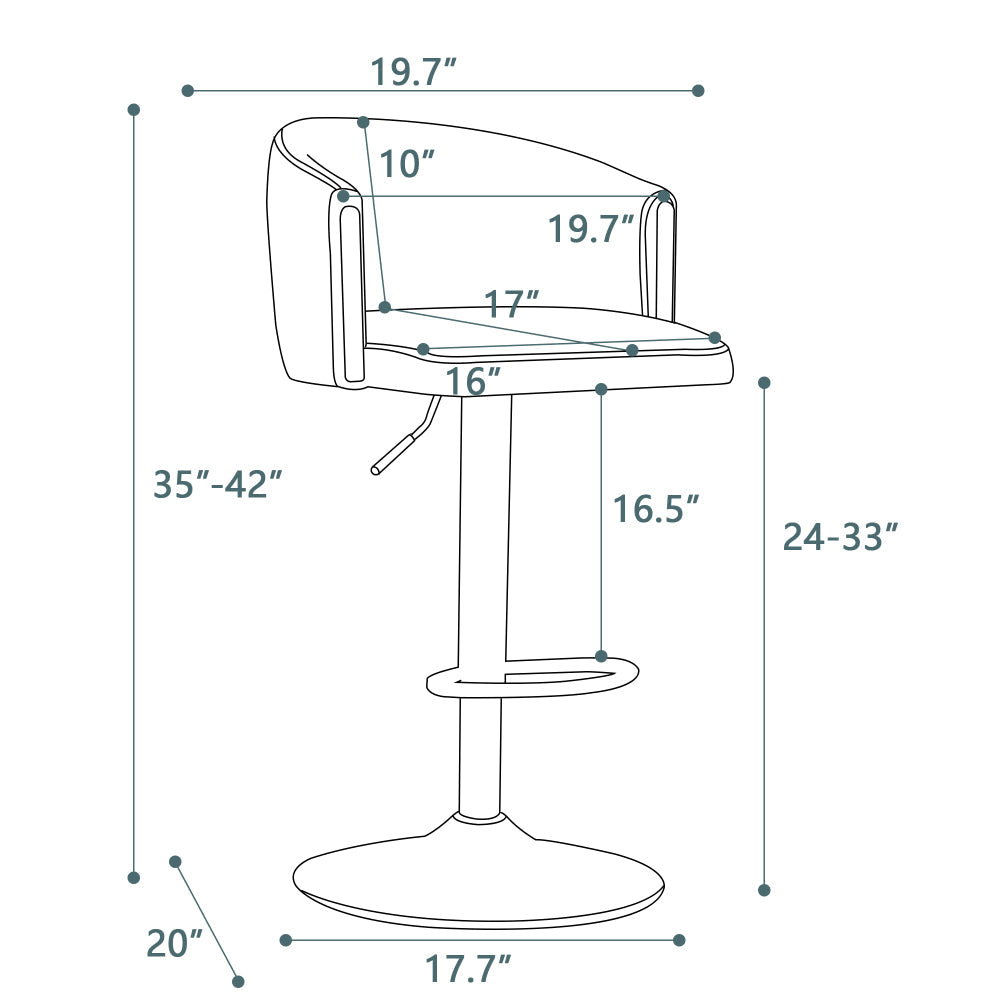 Modern Rotatable Height Adjustable Bar Stools, Modern Bar Stools for Kitchen, Bar, and Restaurant Counters, Lift Stools