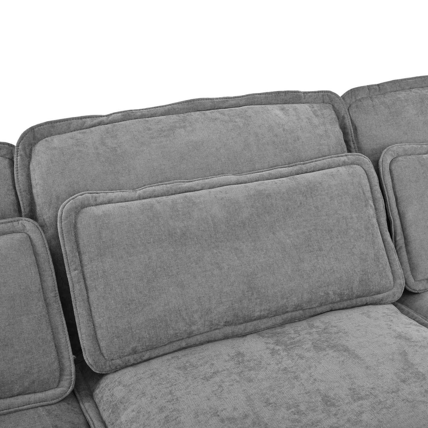 Double-Layer Cushion Modular Sofa, Freely Combinable, 4-Seater With Storage Function, Includes 4 Soft Cushions, Perfect