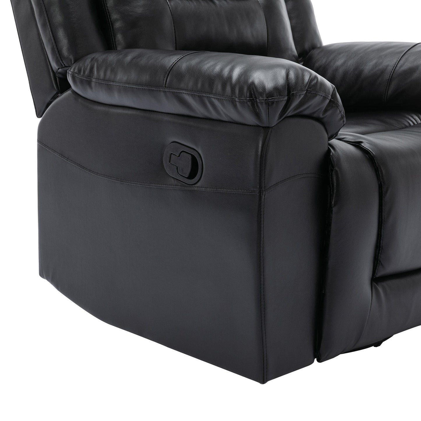2 Seater Home Theater Recliner Manual Recliner Chair With a Storage Box and Two Cup Holders for Living Room,Bedroom, Black