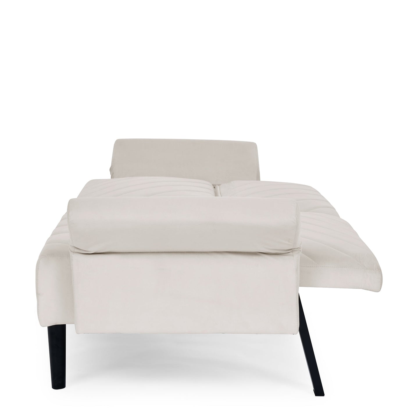 Velvet Futon Couch Convertible Folding Sofa Bed Tufted Couch With Adjustable Armrests for Apartment