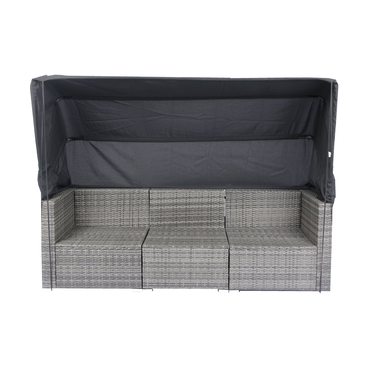 7-Piece Patio Furniture Set W/Retractable Canopy Wicker Rattan Sectional Sofa Set Patio Furniture With Washable Cushions