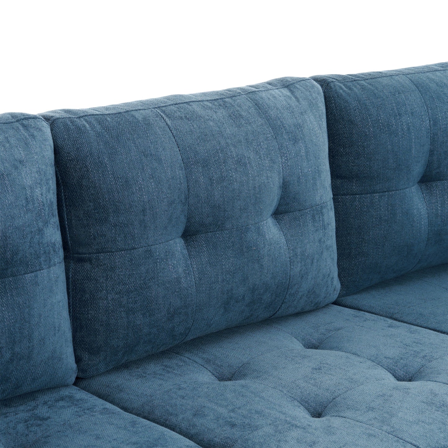 83.4" L-Shaped Sofa Sectional Couch Sofa Bed With Two USB Ports, a Movable Ottoman and a Reversible Chaise Lounge