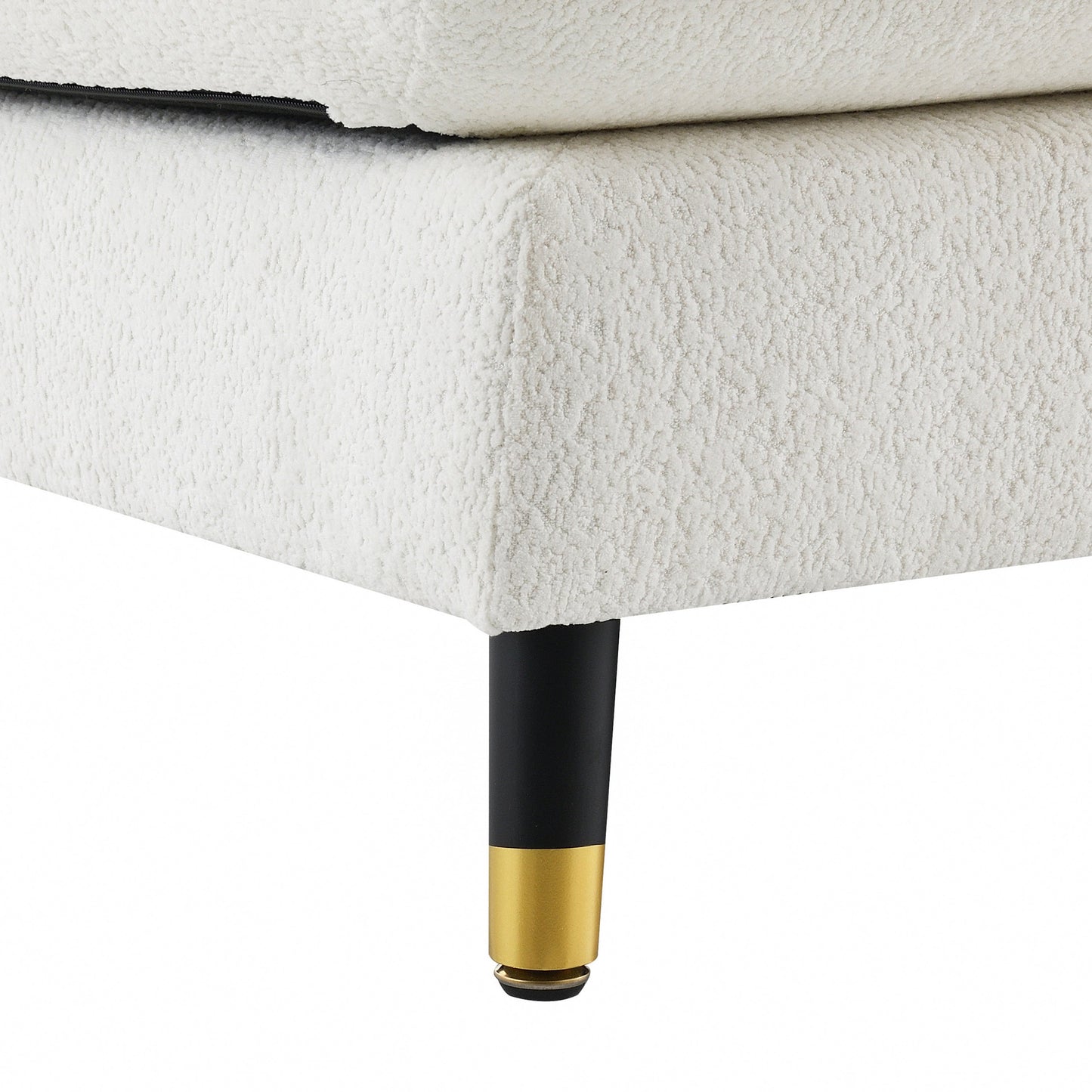106*66.5" L Shaped Convertible Sectional Sofa,4 Seat Tufted Couch Set With Two-Tone Adjust Legs,Cloud Chenille Fabric