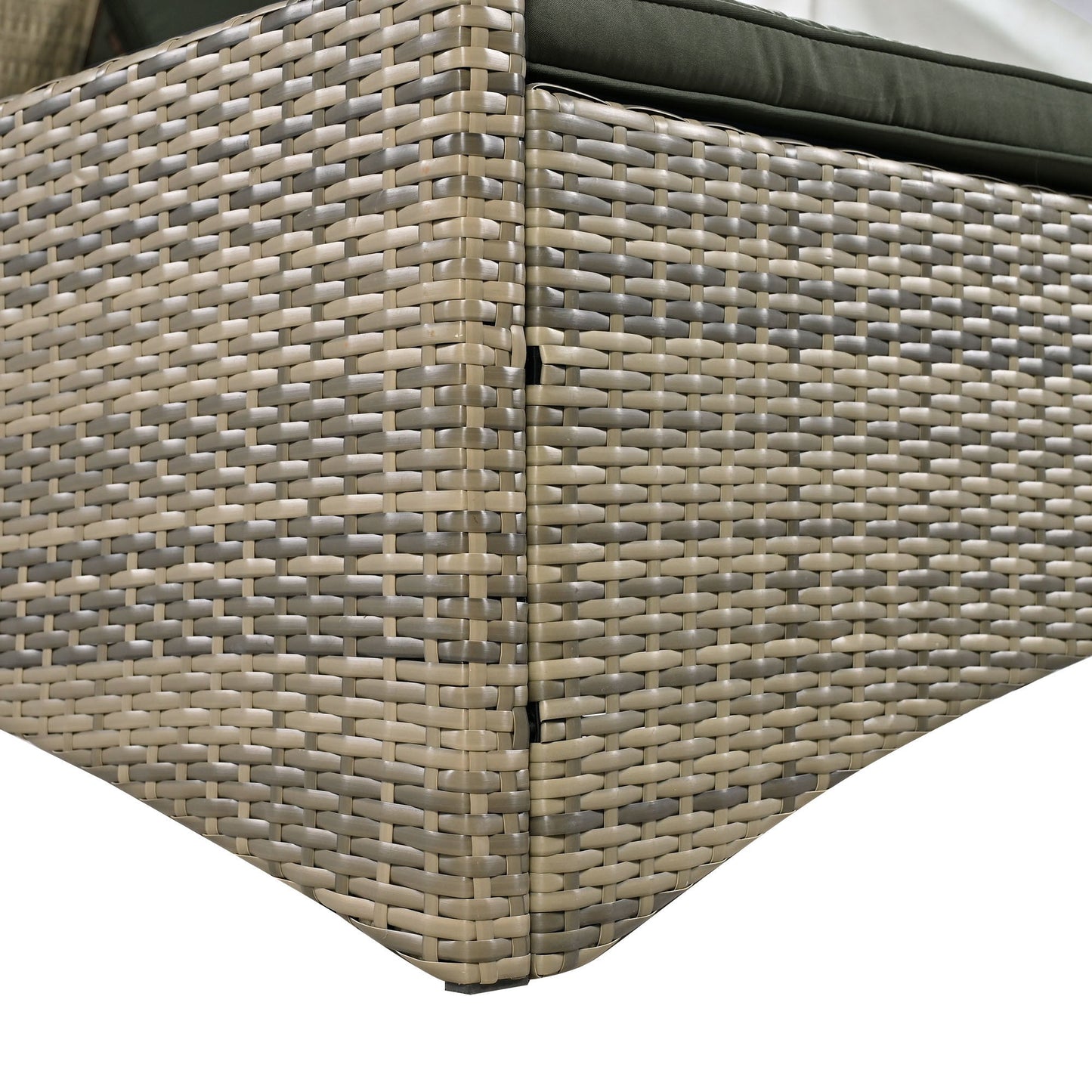 Patio Daybed Outdoor Daybed Outdoor Rattan Sun Lounger With Shelter Roof With Adjustable Backrest, Storage Box
