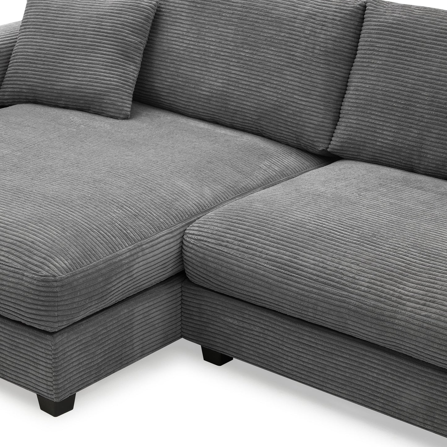 134*54"Oversized Corduroy Sectional Sofa,L Shaped Cloud Couch With USB Charging Port,Cup Holder,Deep Seat Sofa Bed
