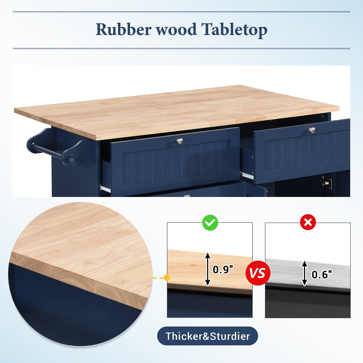 Farmhouse Kitchen Island Set With Drop Leaf and 2 Seatings,Dining Table Set With Storage Cabinet, Drawers and Towel Rack