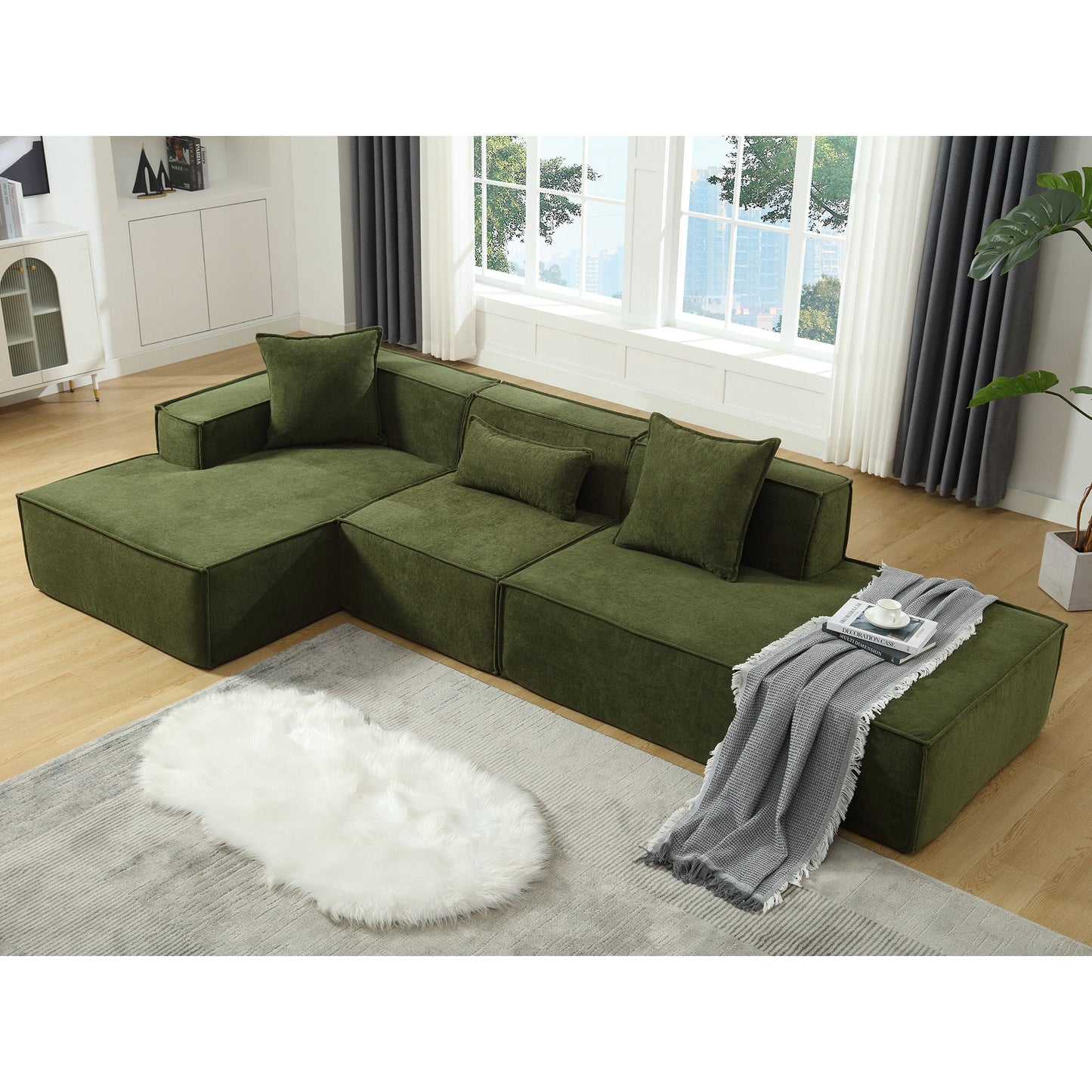 Modular Combination Living Room Sofa Set, Modern Minimalist Sofa, Free Installation Sofa, L-Shaped, Italian Minimalist