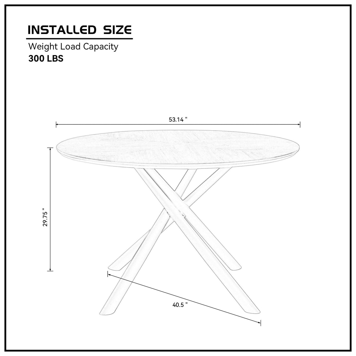 53.14'' Round MDF Coffee Table End Table Short Leisure Tea Table Cross Legs Metal Base, Easy to Assemble,Walnut