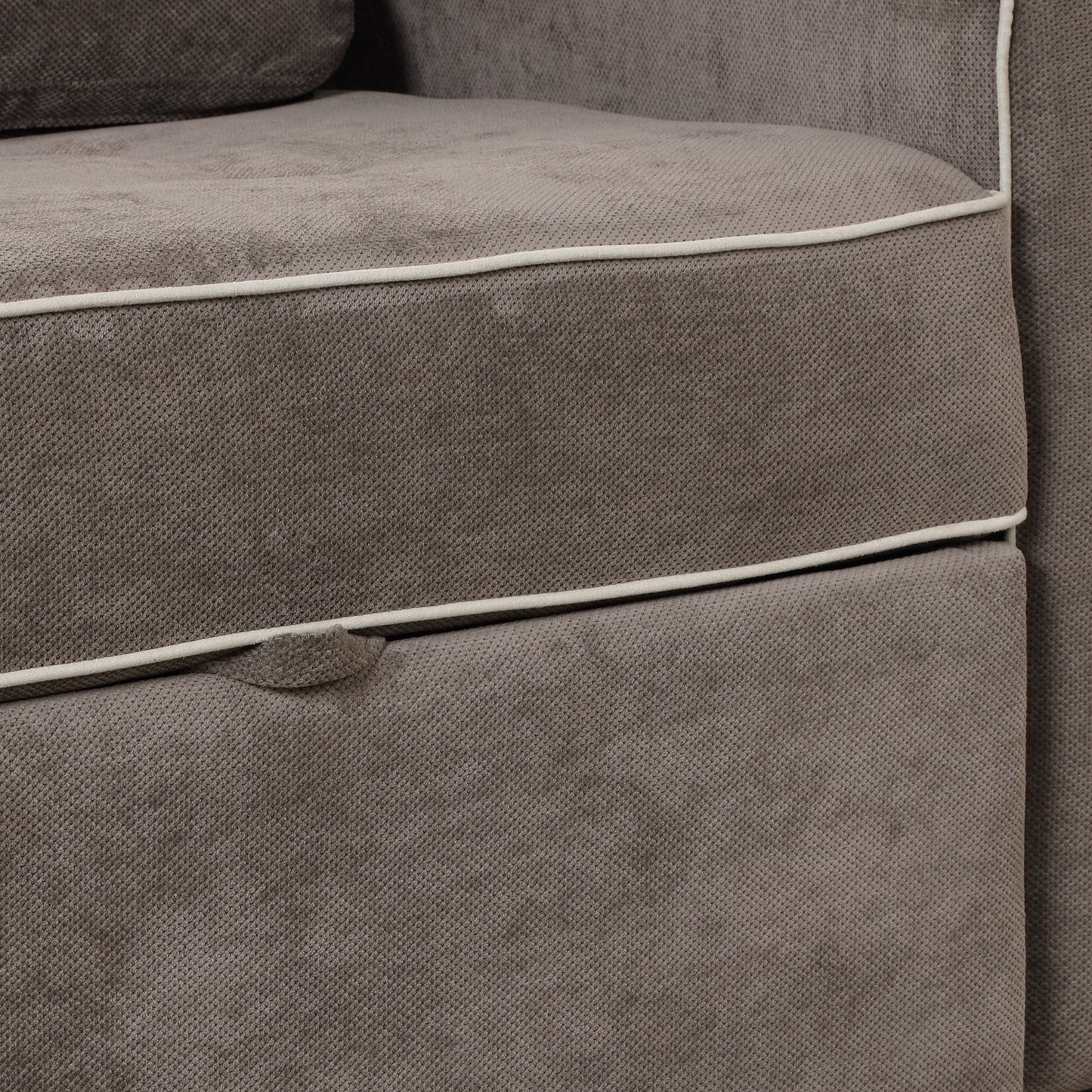 65.7" Linen Upholstered Sleeper Bed , Pull Out Sofa Bed Couch Attached Two Throw Pillows,Dual USB Charging Port