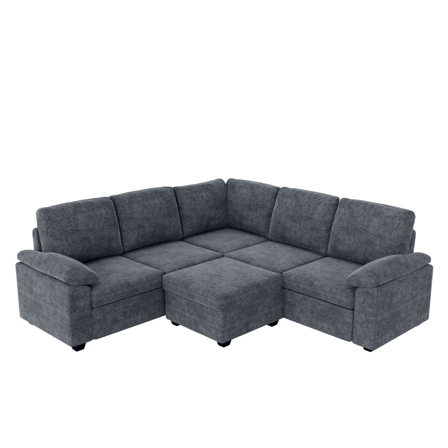 84*84" Modern Velvet Sectional Sofa Set,Large U Shaped Upholstered Corner Couch With Ottoman,Armrest Pillow