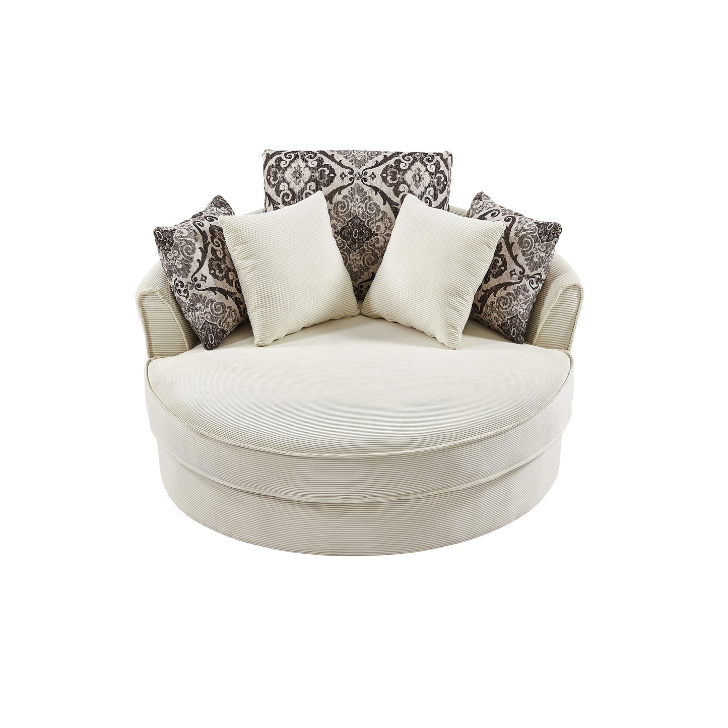 Swivel Accent Barrel Chair With 5 Movable Pillow 360 Degree Swivel Round Sofa Chair for Living Room,Bedroom, Hotel