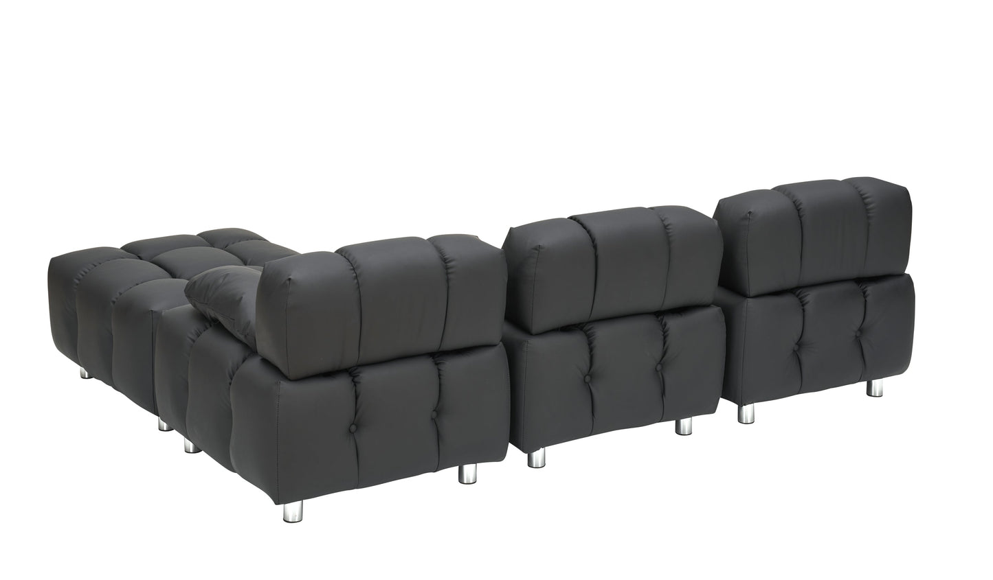 A 90.60-Inch Technology Cloth Black Sofa, Waterproof, Stain and Cat Scratch Resistant, Can Comfortably Sit