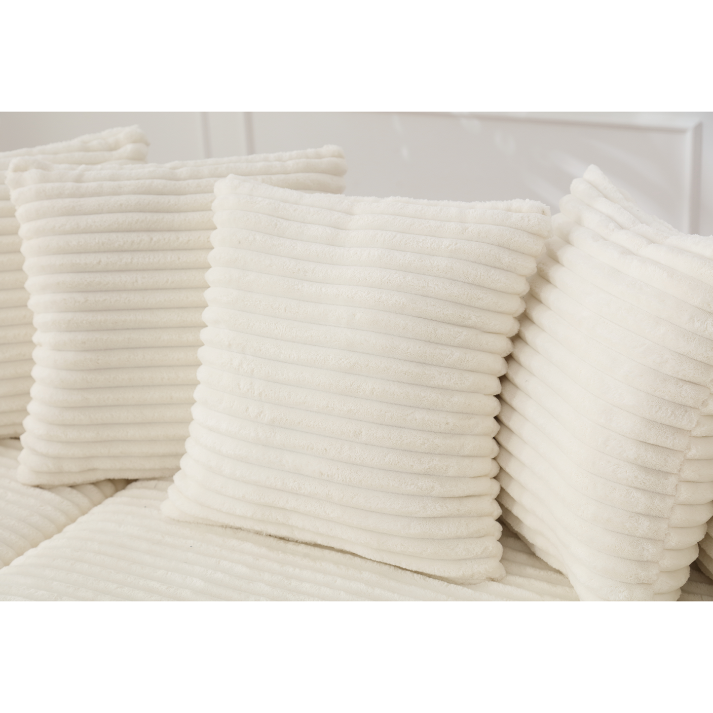 Oversized Two-Piece Couches, L Shaped Sofa, Corduroy, Left Chaise Daybed,with Armrests,Eight Throw Pillows,Corner Sofa