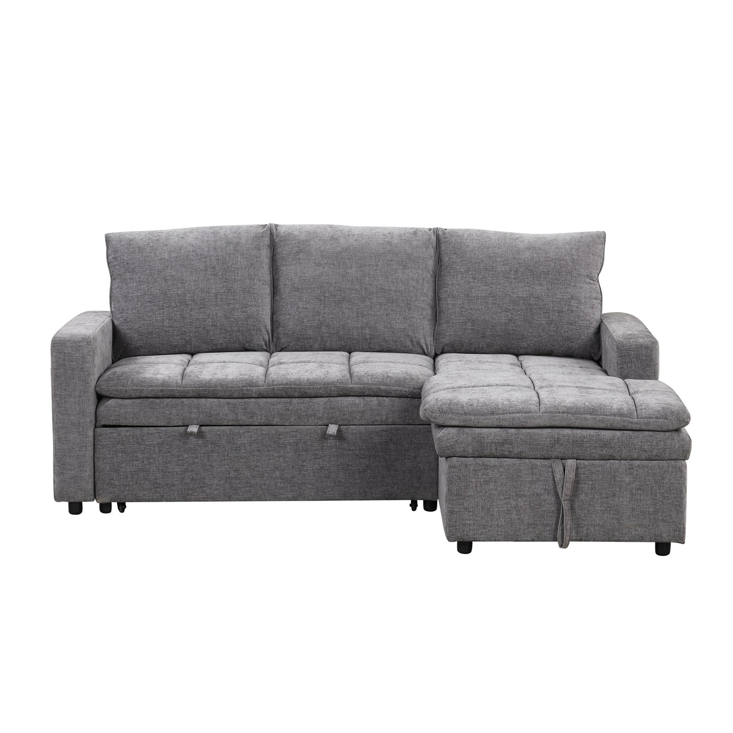 Soft Upholstered Sectional Sofa Bed With Storage Space, Suitable for Living Rooms and Apartments