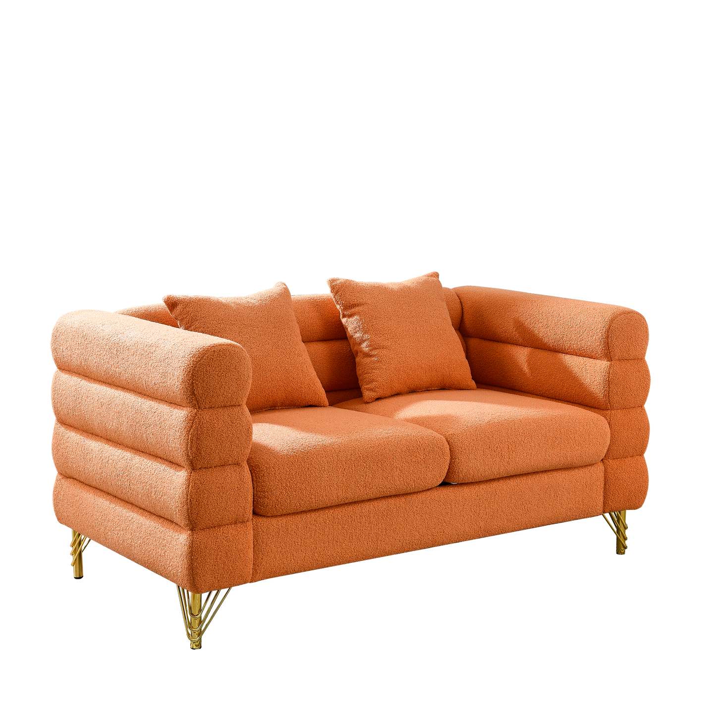 60Inch Oversized 2 Seater Sectional Sofa, Living Room Comfort Fabric Sectional Sofa-Deep Seating Sectional Sofa