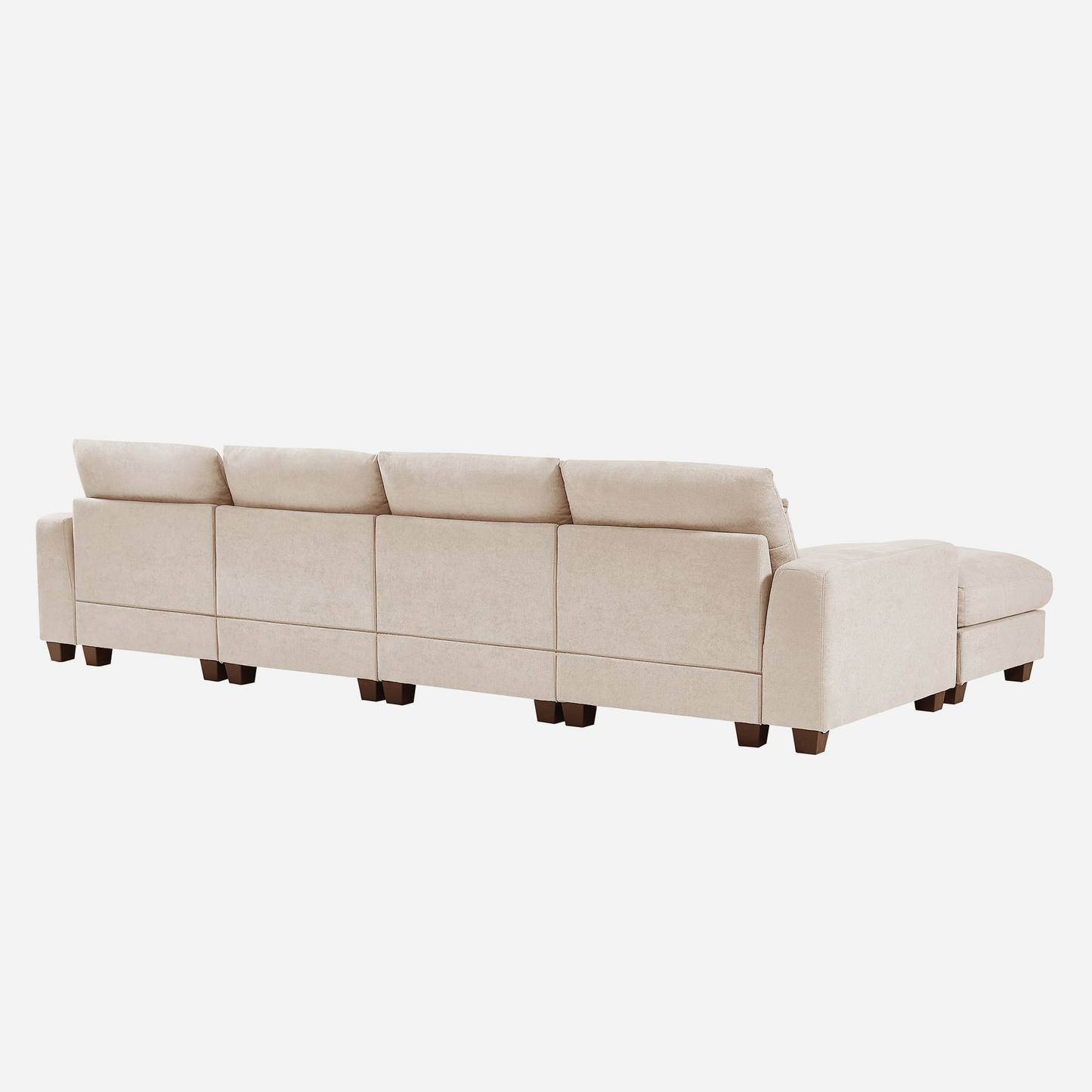 Modern Large L-Shape Feather Filled Sectional Sofa, Convertible Sofa Couch