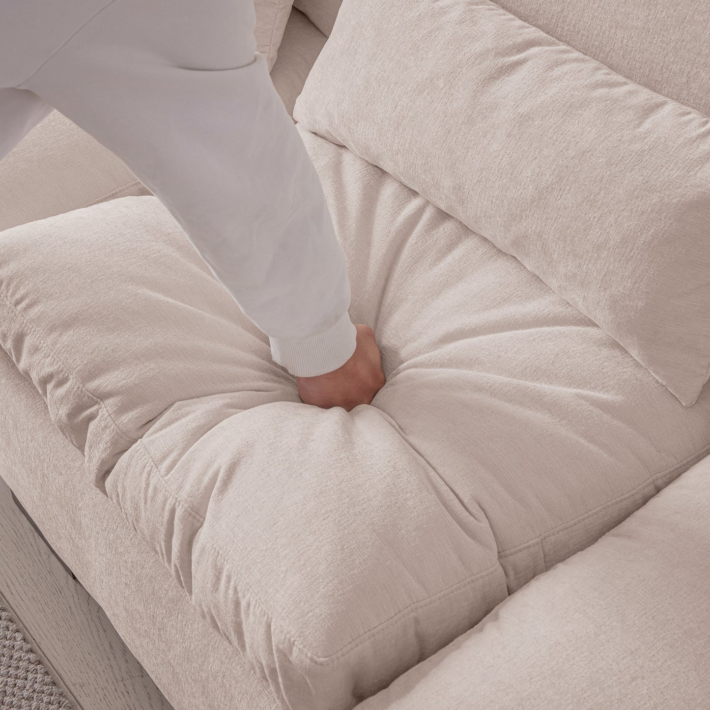 114.5"Modern Modular L Shaped Chenille Sofa Couch Reversible Ottoman With Storage Removable and Washable Cushions Sofa