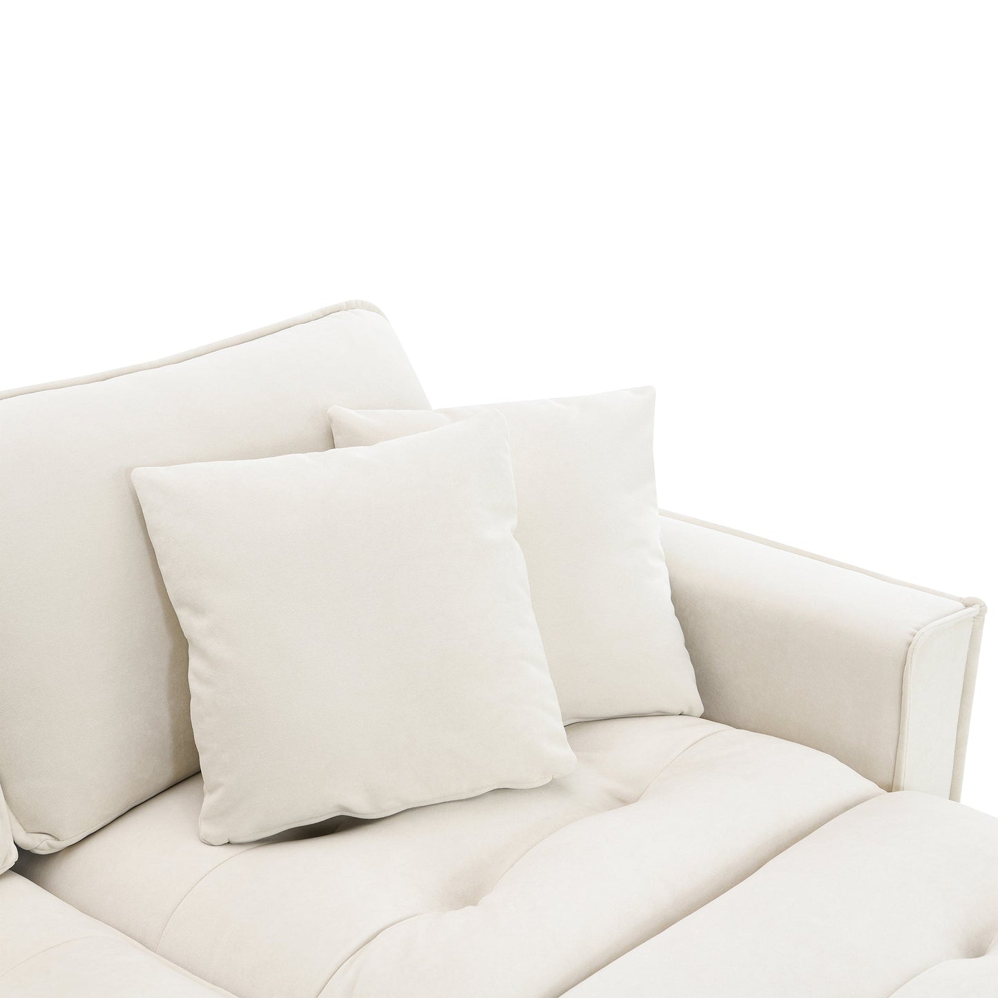 100*59" Modern Convertible Sectional Sofa,L-Shaped Reversible Couch Set With Free Pillows,4 Seat Suede Velvet Sleeper Sofa