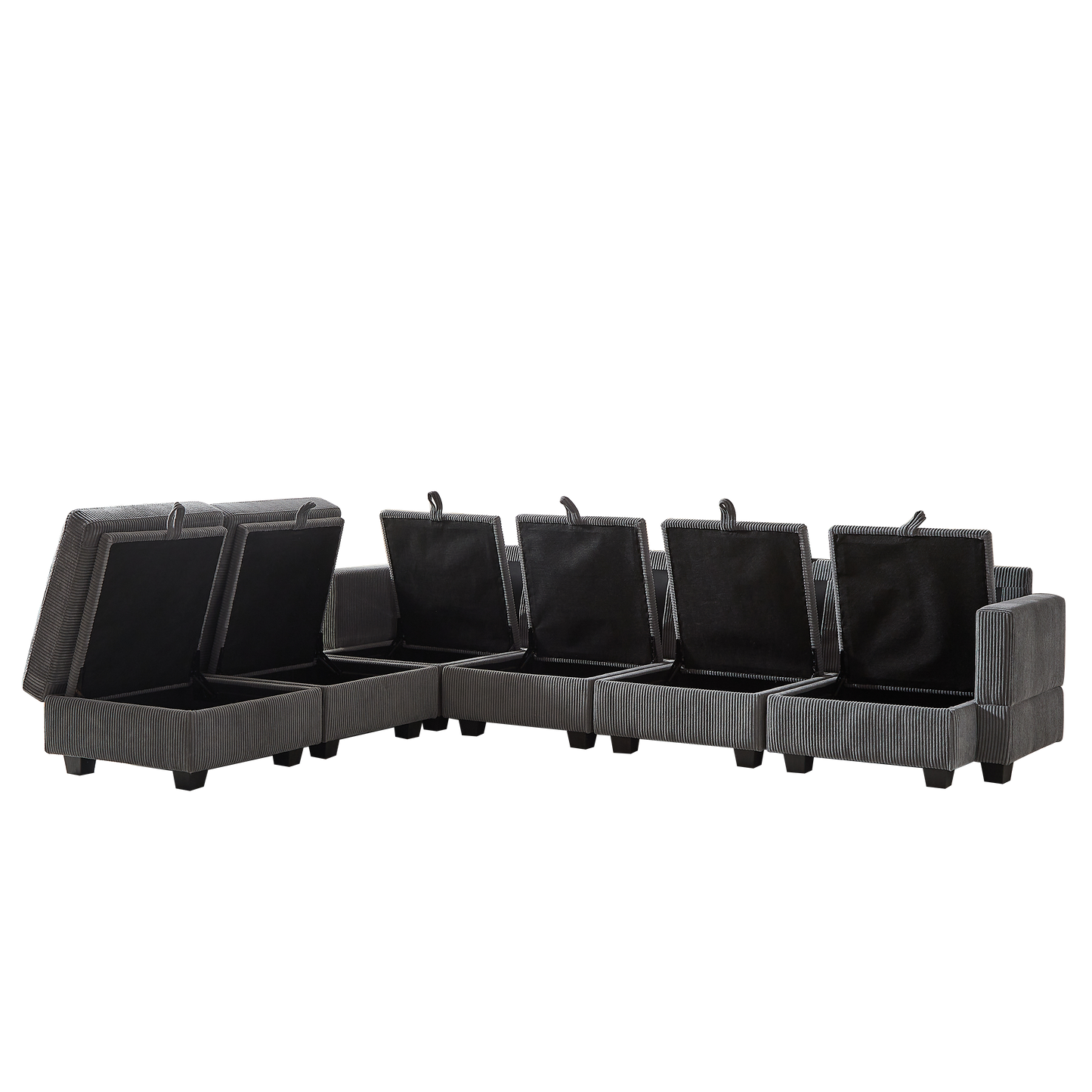 113.5'' Modular Sectiona Corduroy Sofa, Sectional Couches for Living Room U Shaped Sectional Couch With Storage Ottoman