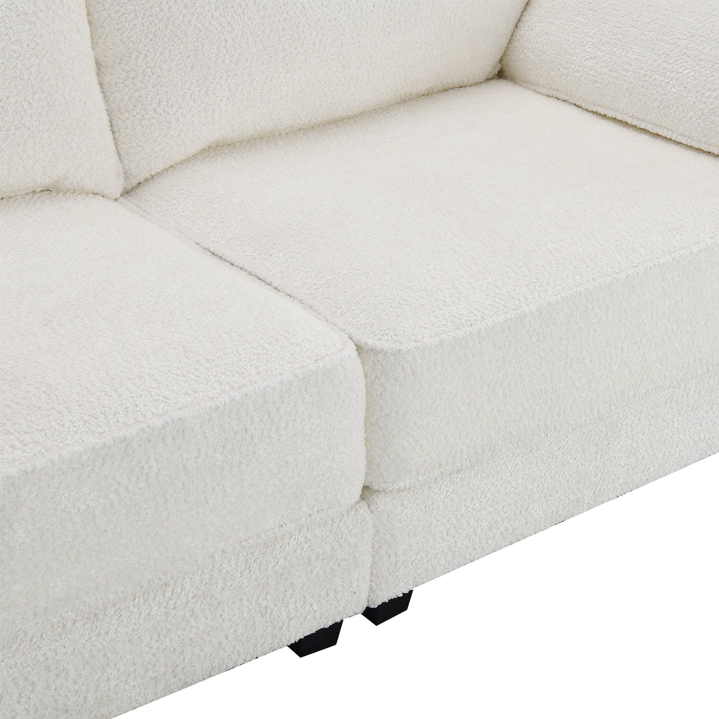 Free Combination Modular Convertible Sectional Sofa Bed Set, 4 Seat Upholstered Sleeper Corner Couch, Deep-Seat Loveseat