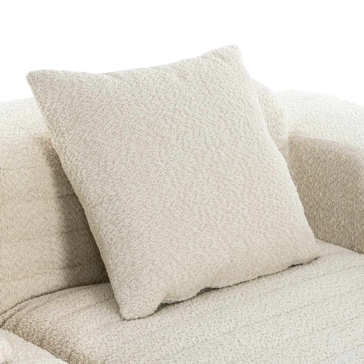 116.5" Sectional Sofa Full-Compressed Sofa Couch Free-Combined Sofa for Living Room, Beige