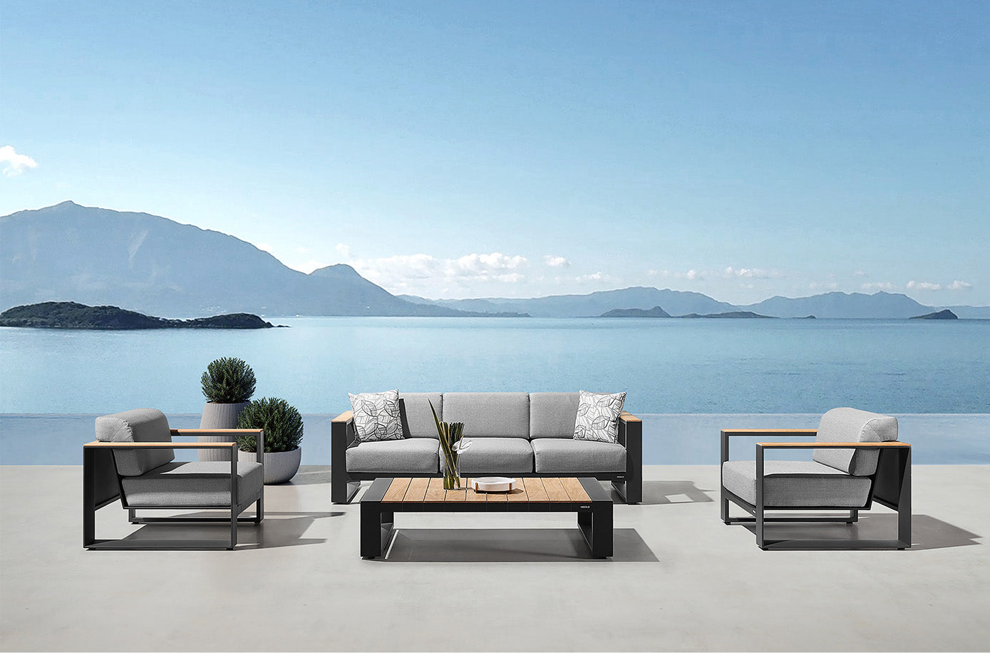 HIGOLD Cambusa Outdoor Teak Conversation Set for 5 -Series 2062