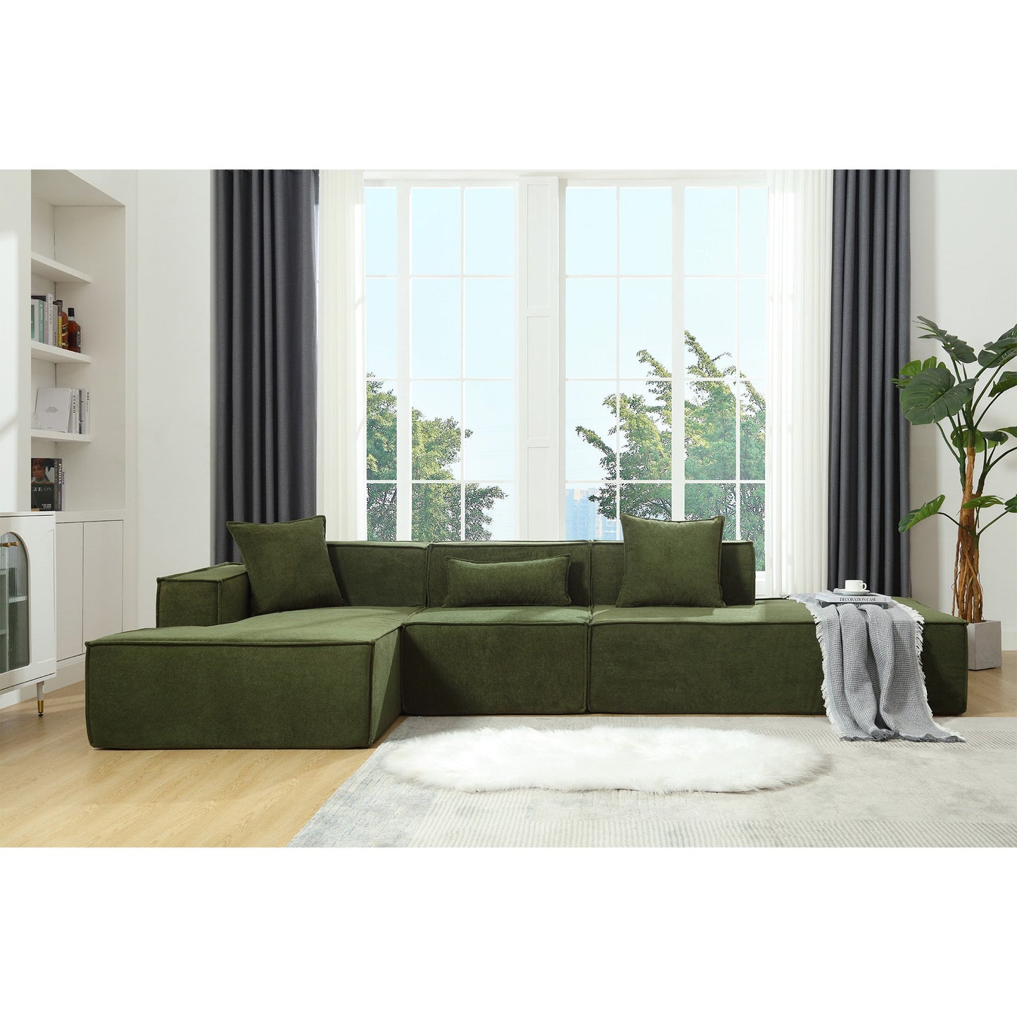 Modular Combination Living Room Sofa Set, Modern Minimalist Sofa, Free Installation Sofa, L-Shaped, Italian Minimalist