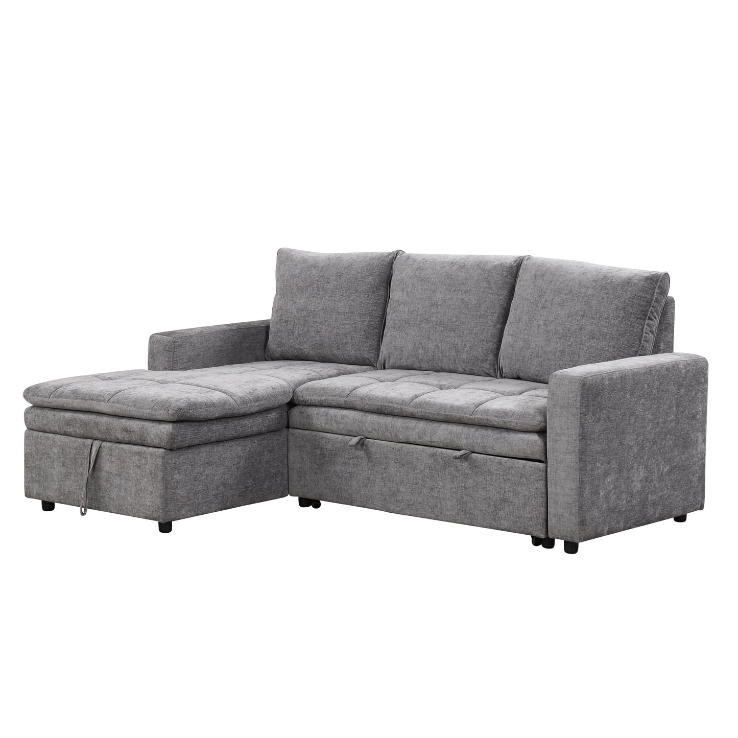 Soft Upholstered Sectional Sofa Bed With Storage Space, Suitable for Living Rooms and Apartments