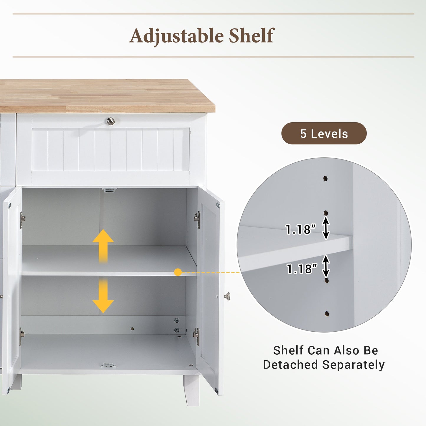 Farmhouse Kitchen Island Set With Drop Leaf and 2 Seatings,Dining Table Set With Storage Cabinet, Drawers and Towel Rack