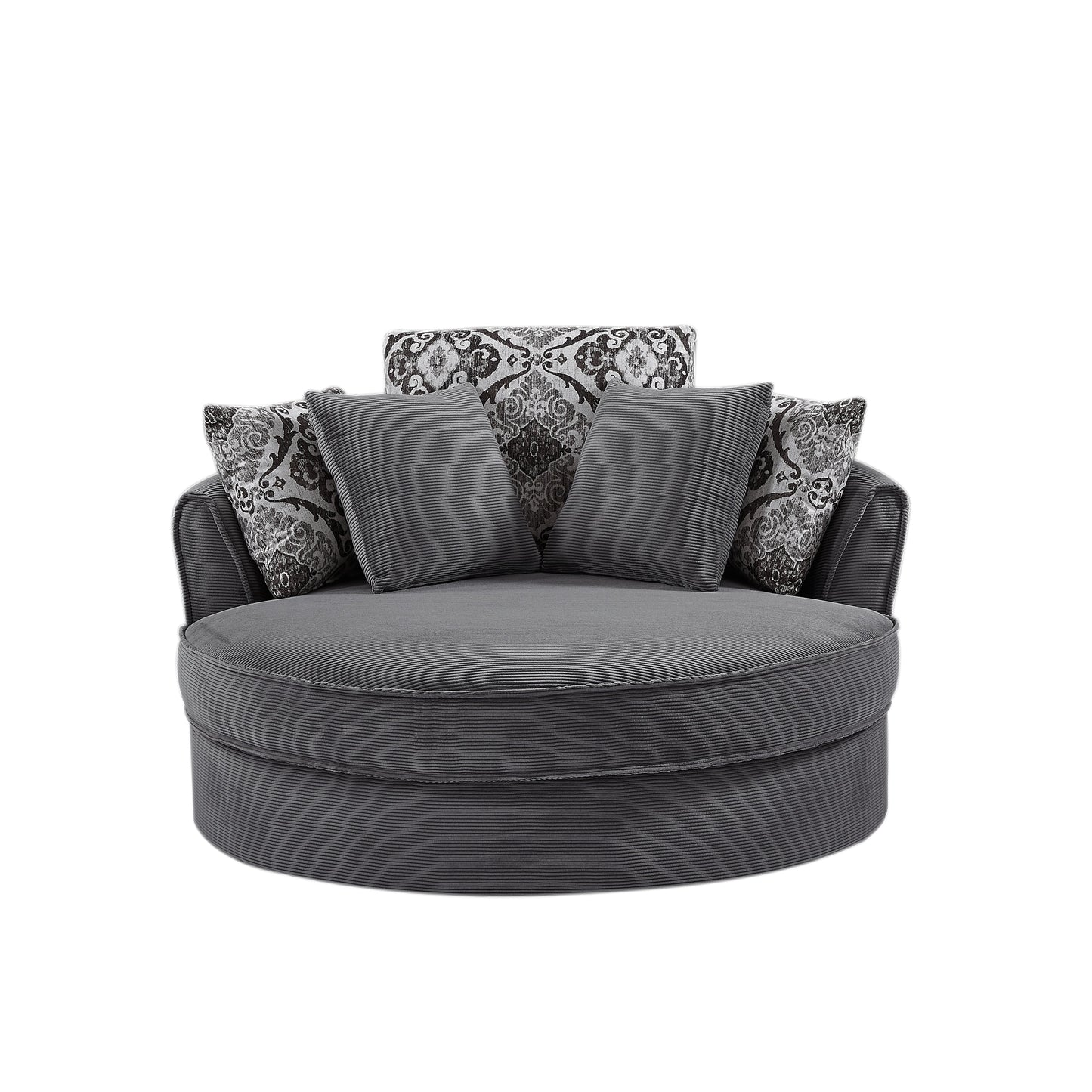 Swivel Accent Barrel Chair With 5 Movable Pillow 360 Degree Swivel Round Sofa Chair for Living Room,Bedroom, Hotel