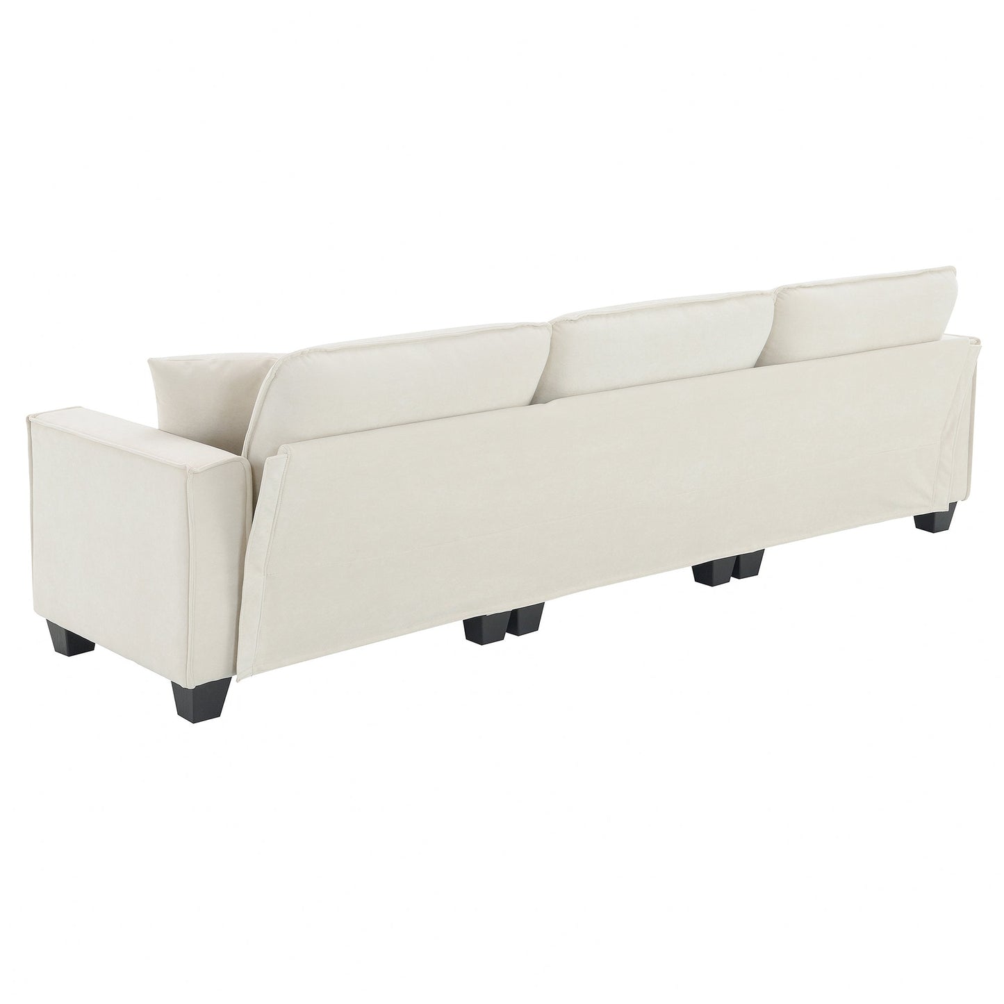 100*59" Modern Convertible Sectional Sofa,L-Shaped Reversible Couch Set With Free Pillows,4 Seat Suede Velvet Sleeper Sofa