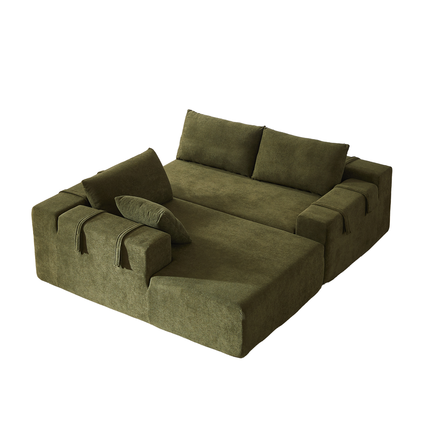 Modern Chenille Upholstered Sectional Sofa Couch Set,Modular 108" L Shaped Sectional Living Room Sofa Set With 6 Pillows