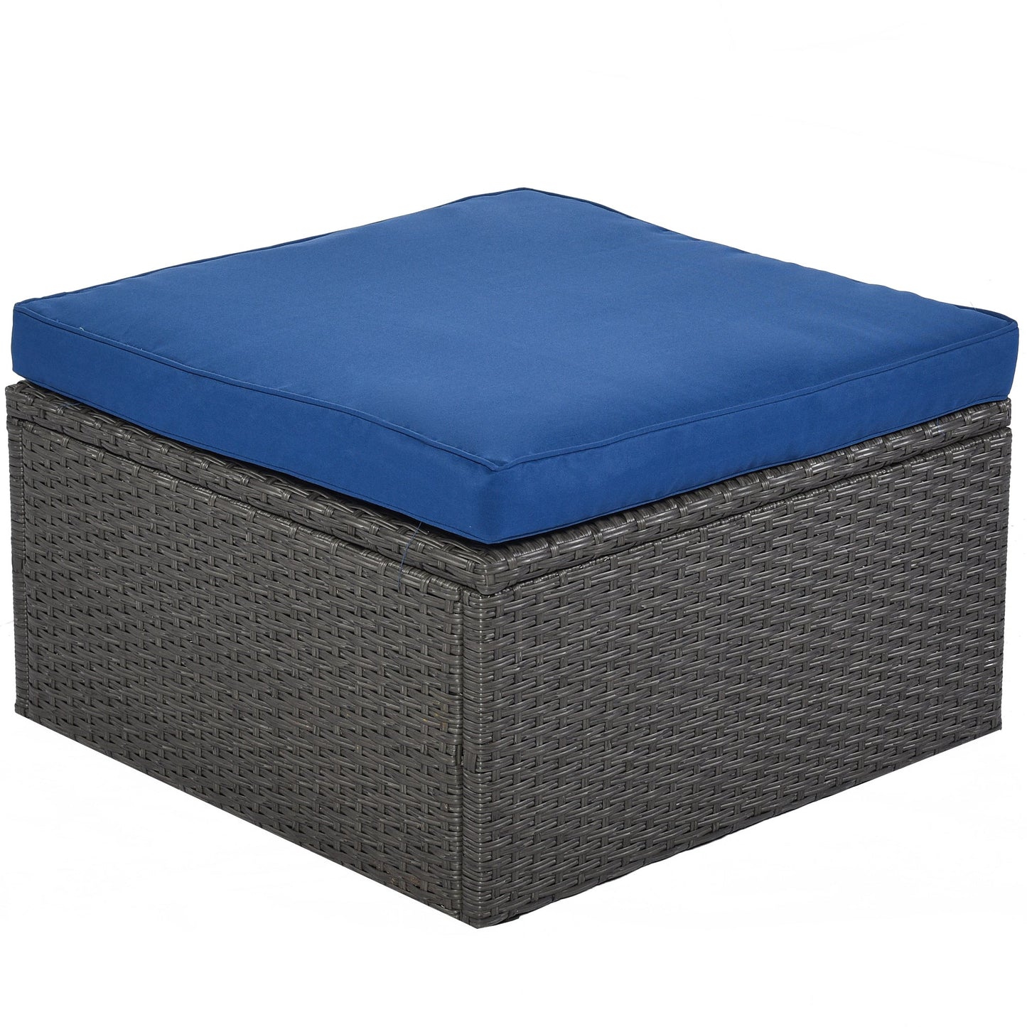 Outdoor Patio Rectangle Daybed With Retractable Canopy, Wicker Furniture Sectional Seating With Washable Cushions