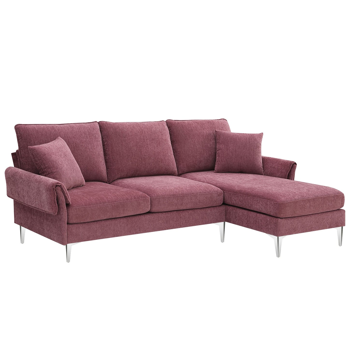 84 "Modern Chenille L-Shaped Sofa With Reversible Lounge,Convertible Sectional Couch Set,4 Seat Indoor Furniture