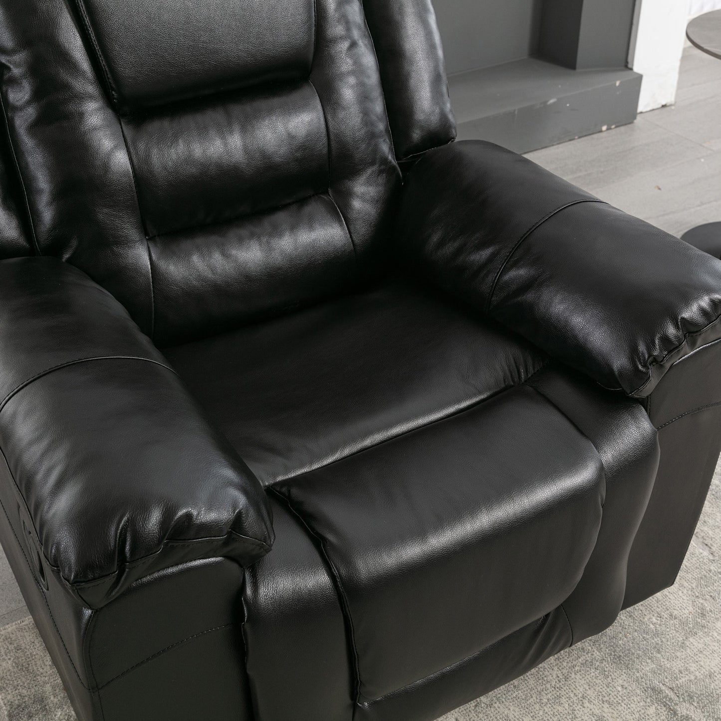 2 Seater Home Theater Recliner Manual Recliner Chair With a Storage Box and Two Cup Holders for Living Room,Bedroom, Black