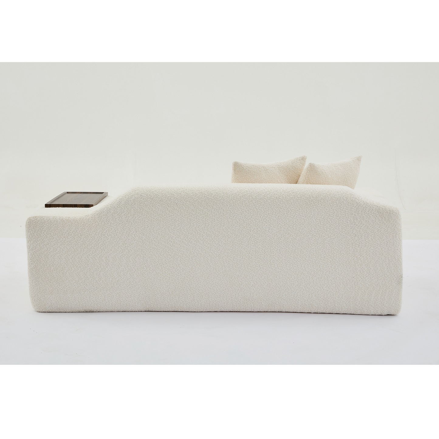 2 Piece Boucle Cloud Sofa Set, Upholstered Sofa Set, Modern 3 Seater and 2 Seater Sofa With MDF End Table for Living Room